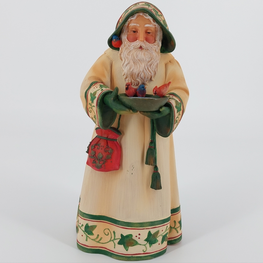 DEMDACO 2007 Wonders Of Cristmas Santa And Birdbath Figurine